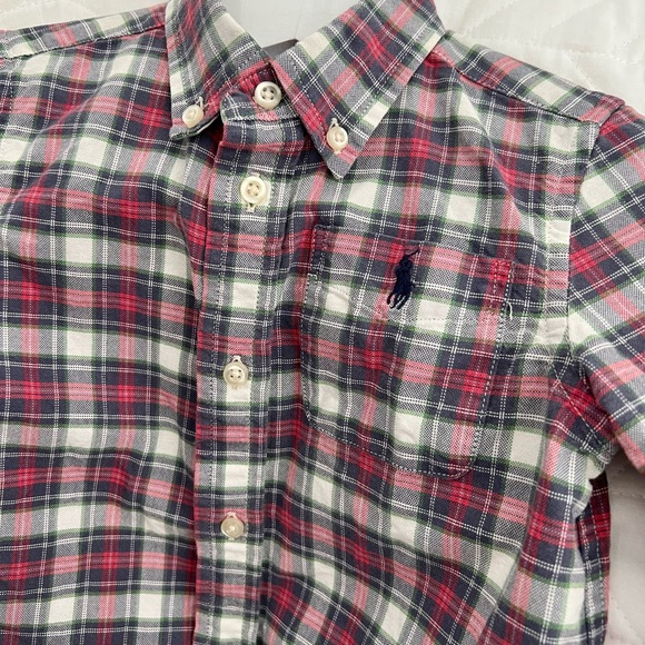 Polo Ralph Lauren Baby Infant Plaid Button Down Shirt 100% cotton, Size 24M EUC - Picture 3 of 12